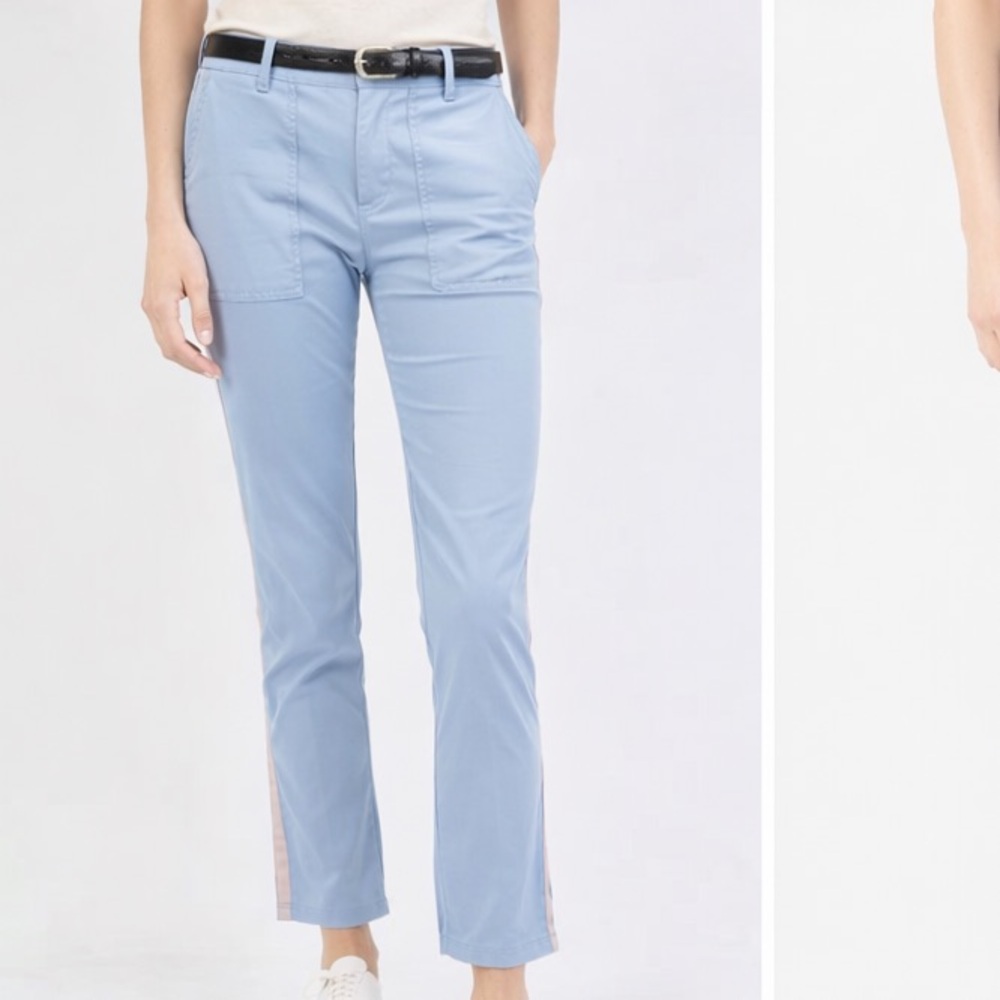 Nili Lotan Jenna pants side tape stripe, baby blue size 10
